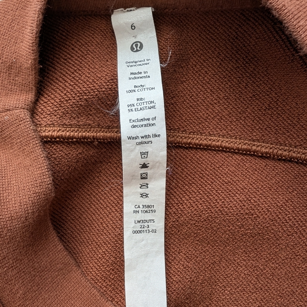 Lululemon Women's Perfectly Oversized Crew Sweatshirt W3DUTS Brown 6 - Picture 4 of 4